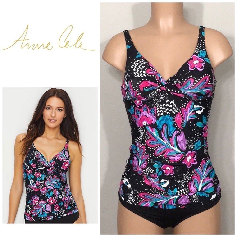 New. Anne Cole floral tankini set.  34B-32C top/ M-bottom   Retails $159